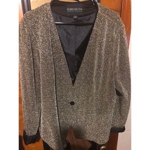 Plus size gold glitter blazer